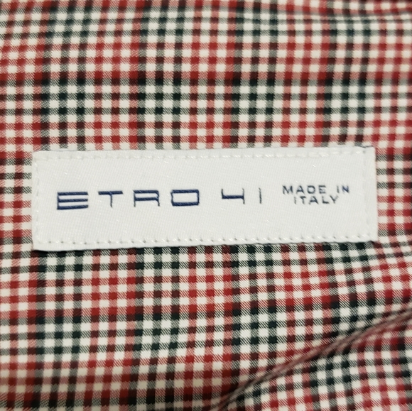 Etro made in italy men's dress shirt. Red white green size 41 - Picture 2 of 3
